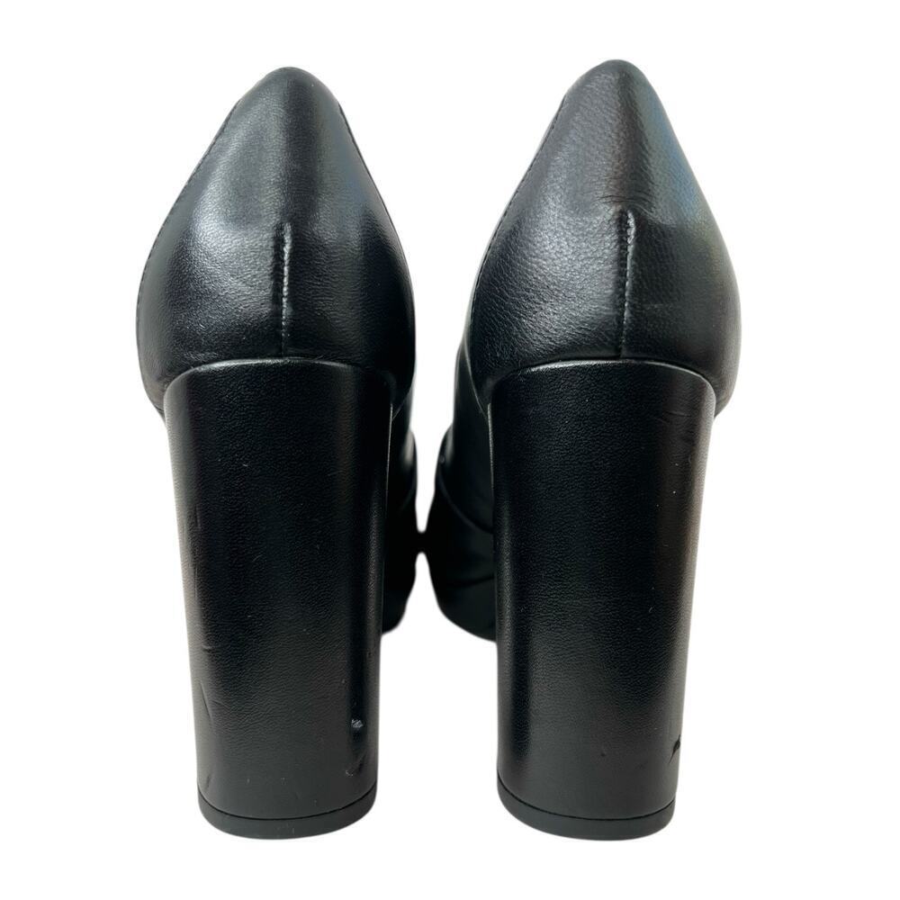 CALVIN KLEIN Pressy Platform Moc Leather Pumps 3" Heel in Black W's Size 7.5M - Picture 9 of 14